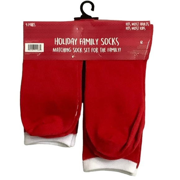 Holiday Family Socks 4 Pack Matching Christmas Set Santa Mrs Clause and 2 Elves - Picture 9 of 15